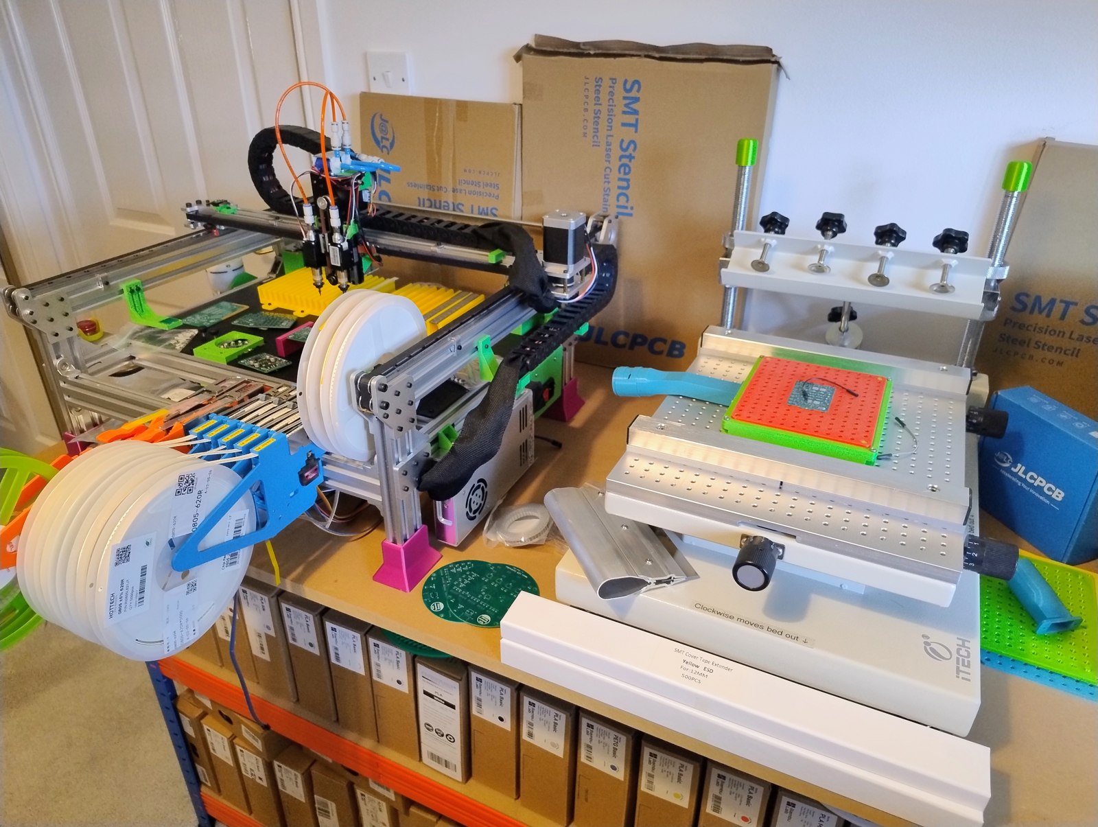 Pick-and-place machine loaded with component reels