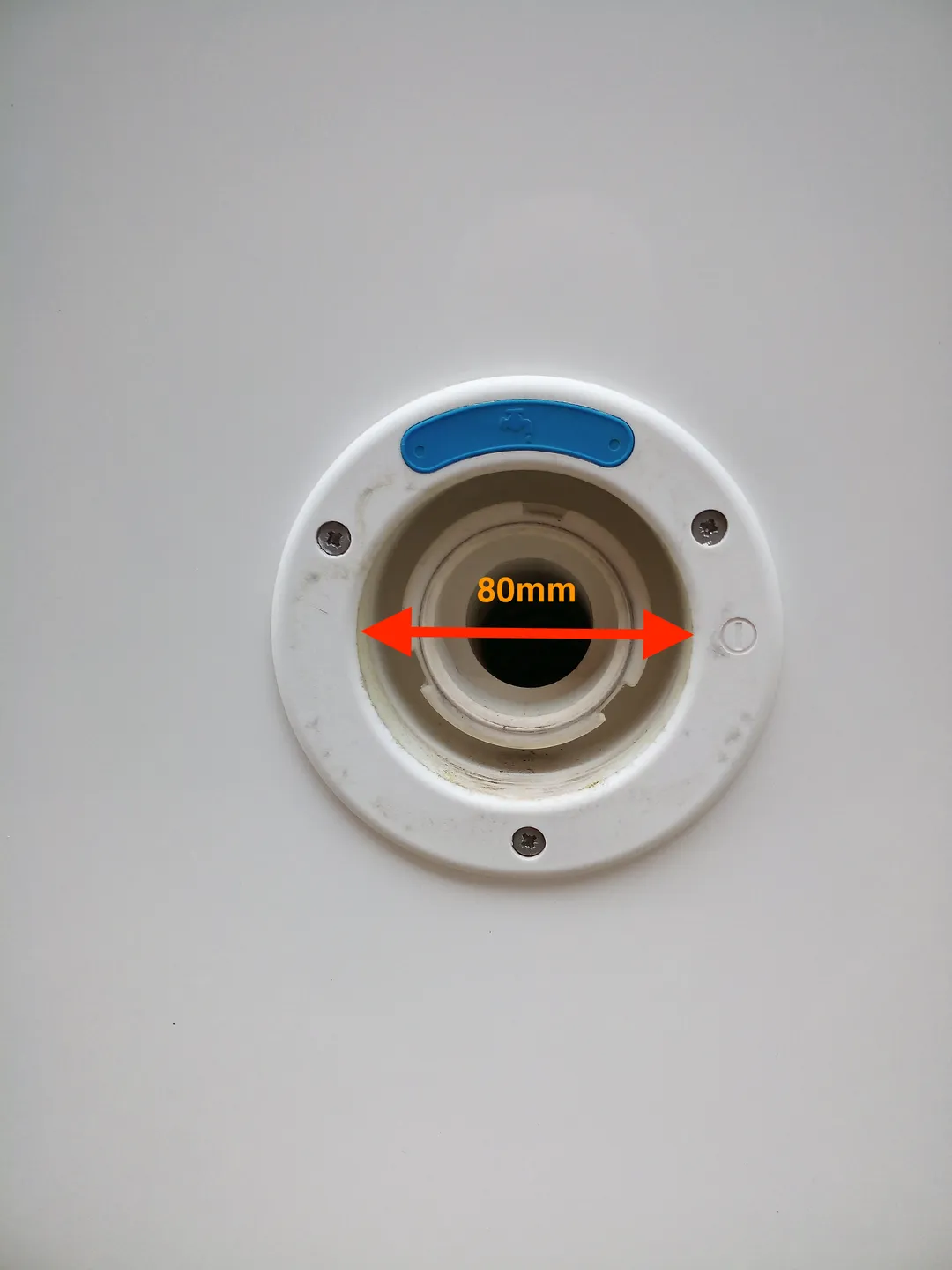 Dimension of the water inlet, 80mm